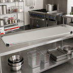 Thumbnail image #2 for Metro Super Erecta 2472FS Flat Solid Stainless Steel Shelf with Raised Ship's Edge, 72 x 24 in., 18 Gauge