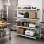 Thumbnail image #2 for Fermod Fermostock 4R52C71-E 4-Tier Perforated Polymer Shelving Add-On Unit, 52"W x 22"D x 71"H, Gray