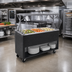 Thumbnail image #2 for Vollrath 2-Series Affordable Portable 3-Pan Non-Refrigerated Cold Food Station with Lights, Buffet-Style Acrylic Breath Guard, Open Storage Base, Granite Finish, 46-Inch
