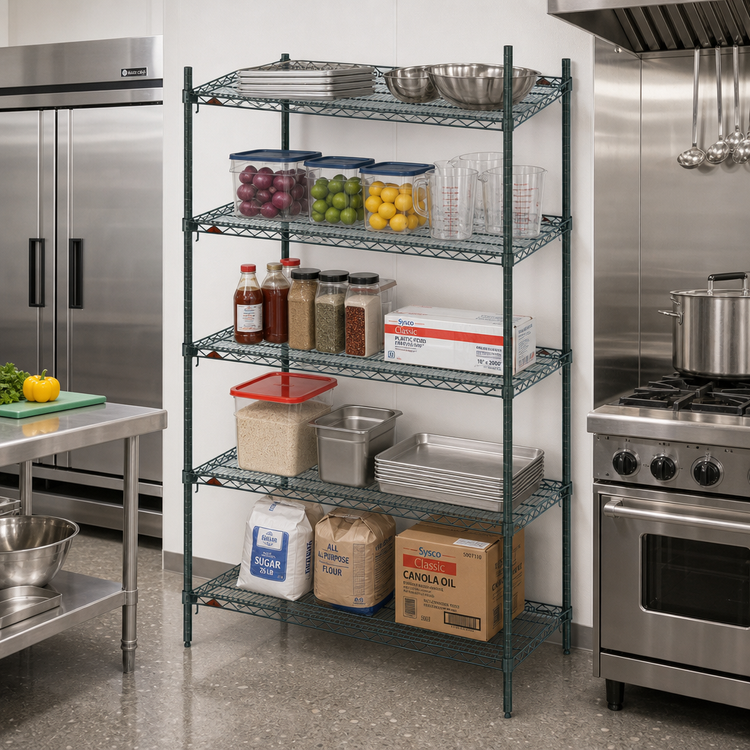 Product image #3 for Metro Super Erecta Super Adjustable Wire Shelving Starter Unit, 48 x 18 x 74 Inches, 5 Shelves