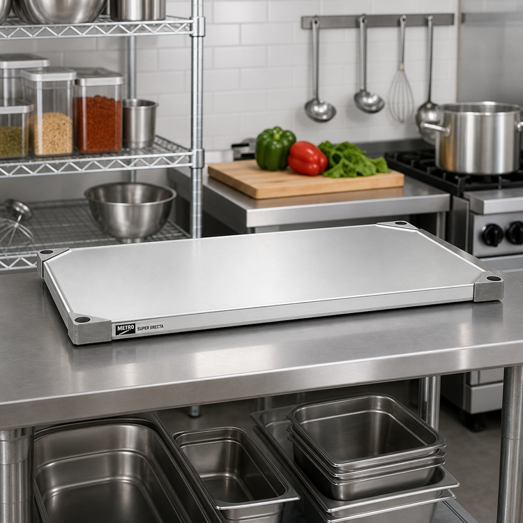Product image #2 for Metro Super Erecta 24-Inch x 24-Inch 18-Gauge Solid Galvanized Steel Shelf with Raised Ship's Edge