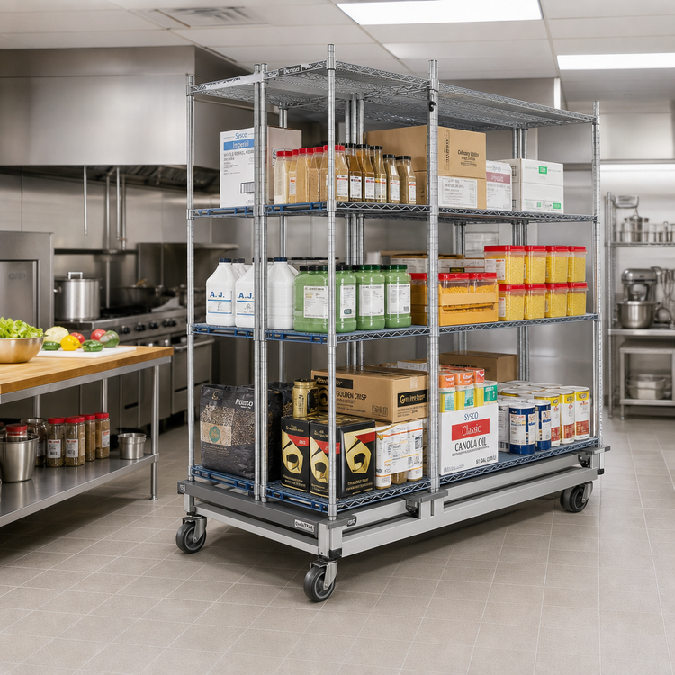 Product image #2 for MetroMax Q Double-Deep qwikTRAK 24-Inch Deep Mobile Unit Kit with 74-Inch Steel Posts