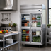 Thumbnail image #2 for Beverage-Air P Series 2-Section Reach-In Refrigerator with 4 Half-Glass Doors, Top-Mount Self-Contained Refrigeration, 44.57 Cu. Ft.