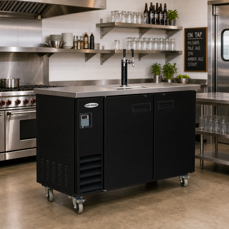 Product image #2 for Serv-Ware DD49-1-HC 49-Inch Single Tower Beer Dispenser Keg Cooler with 2 Faucets, 10.45 Cu. Ft.