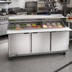 Thumbnail image #2 for Beverage-Air Dual-Side Mega Top Refrigerated Prep Table, Three-Section, 72-Inch, 30-Pan, 3 Doors