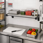 Thumbnail image #2 for Cambro Camshelving® Elevation EWSSK1436S580 Wall-Mounted Solid Shelf Kit, 14 x 36 Inches, Brushed Graphite, CamGuard Protection