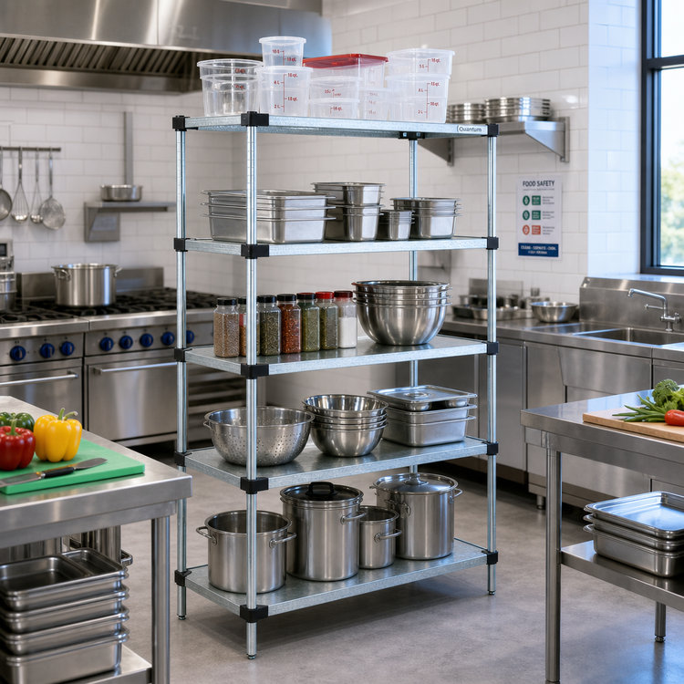 Product image #2 for Quantum 36"W x 24"D x 63"H Solid Shelving Starter Kit with 5 Shelves