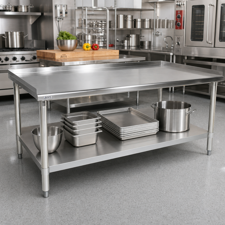 Product image #2 for John Boos Stallion 60 Inch x 30 Inch Stainless Steel Equipment Stand with Adjustable Undershelf