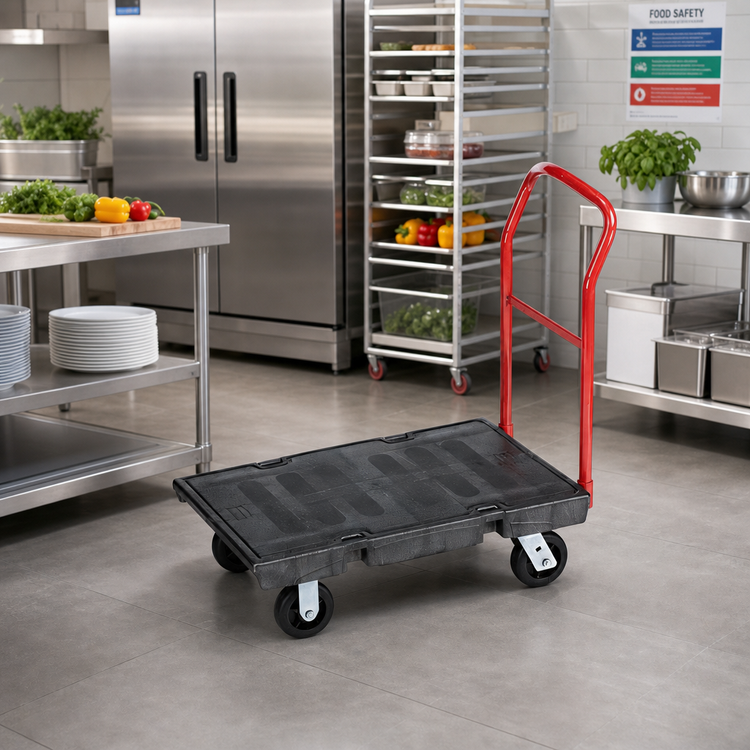 Product image #2 for Rubbermaid Commercial Products Heavy Duty Black Platform Truck, 48 x 24 Inch Deck, 2000 lb. Capacity