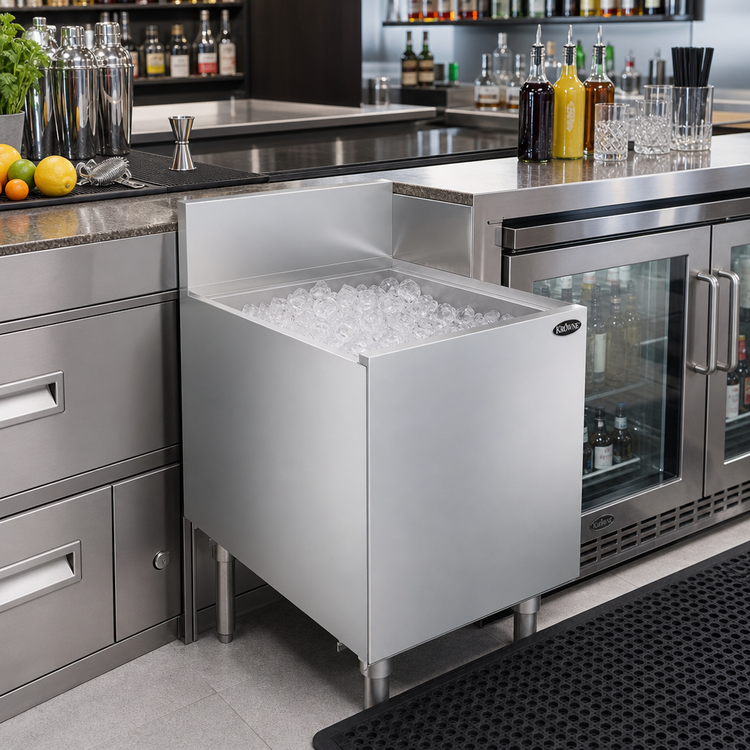 Product image #2 for Krowne Royal Series Built-In Underbar Ice Bin/Cocktail Unit with 7-Circuit Cold Plate, 91-lb Capacity, 18 x 24 Inches