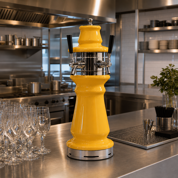 Product image #2 for Micro Matic Vienna 2-Faucet Countertop Air-Cooled Ceramic Draft Beer Tower