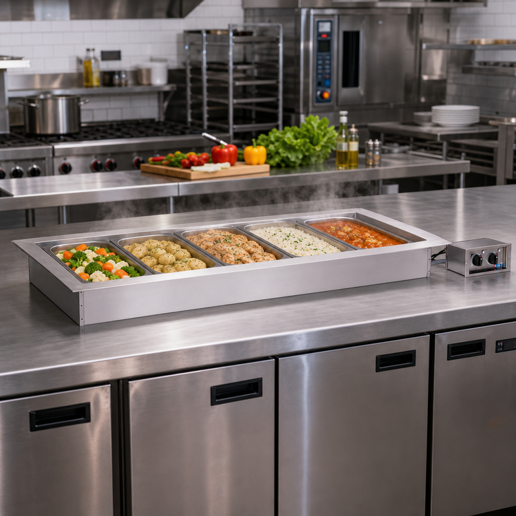 Product image #2 for Alto-Shaam Halo Heat Drop-In Electric Hot Food Well Unit, Large Flange, 5 Full-Size Pan Capacity