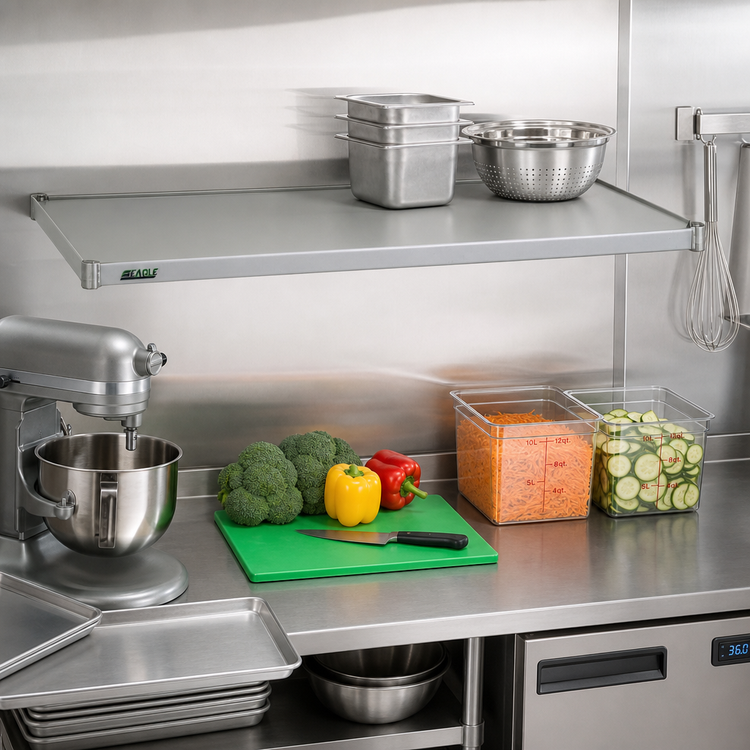 Product image #2 for Eagle Group Valu-Master 54 x 14 Inch Solid Shelf with Marine Edge and Gray Epoxy Finish