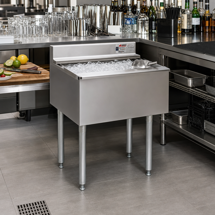 Product image #2 for Eagle Group 2200 Series Underbar Ice Bin/Cocktail Unit, 24 x 24 Inches, 125 lb Capacity