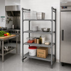 Thumbnail image #2 for Cambro Camshelving® Basics Plus CBU245484V4580 4-Shelf Vented Stationary Polymer Shelving Unit, 54"W x 24"D x 84"H, Brushed Graphite