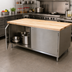 Thumbnail image #2 for BK Resources 72-Inch Dual-Access Chef Table with Hard Maple Top and Locking Cabinet Base
