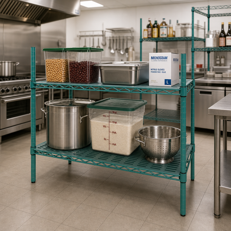 Product image #2 for QuadPlus 48 x 24 Inch Louvered Polymer Shelf Mat with Wire QuadTruss Frame