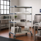 Thumbnail image #3 for Metro MetroMax i PR48VX3-XDR 48-Inch 4-Tier Mobile Plastic Drying Rack with Drip Tray