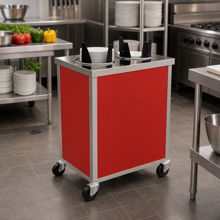 Product image #2 for Atlas Metal MEPD3-8-1/8 Mobile Enclosed Self-Elevating 3-Tube Plate Dispenser