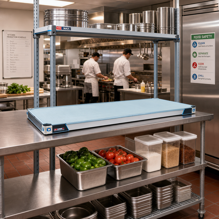 Product image #2 for MetroMax i 54-Inch x 18-Inch Blue Solid Polymer Shelf with Microban