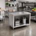 Thumbnail image #2 for John Boos Open Front Cabinet Base Stainless Steel Work Table, 36 Inch x 30 Inch, 1-1/2 Inch Rear Riser