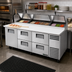 Thumbnail image #2 for True 93.5-Inch Self-Contained Refrigerated Pizza Prep Table with 1 Door and 4 Drawers