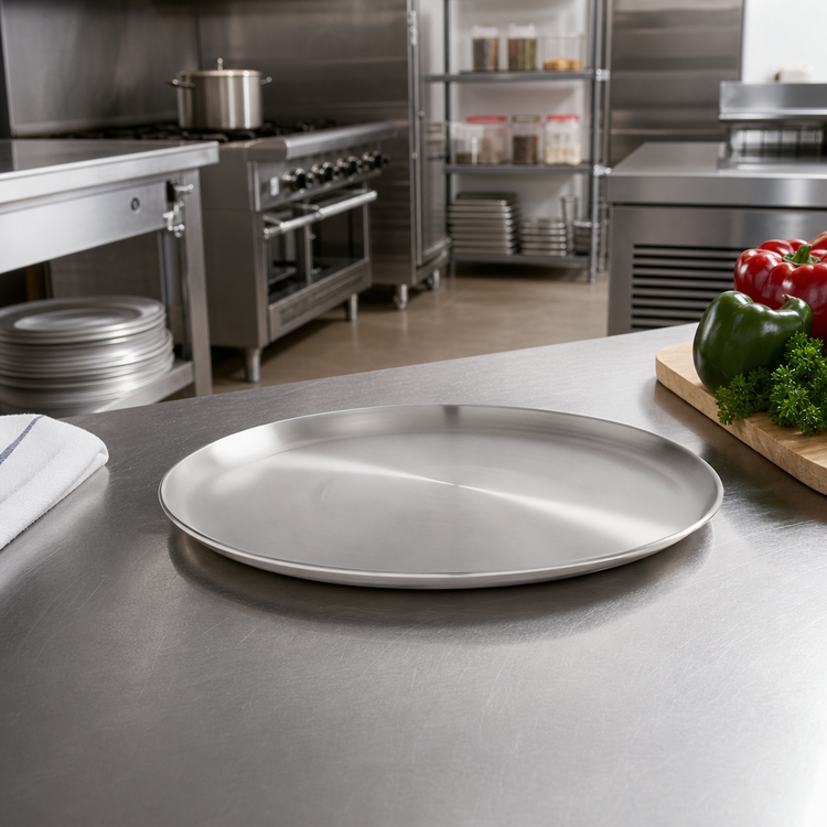Product image #2 for American Metalcraft 9-Inch Round Stainless Steel Satin Finish Plate