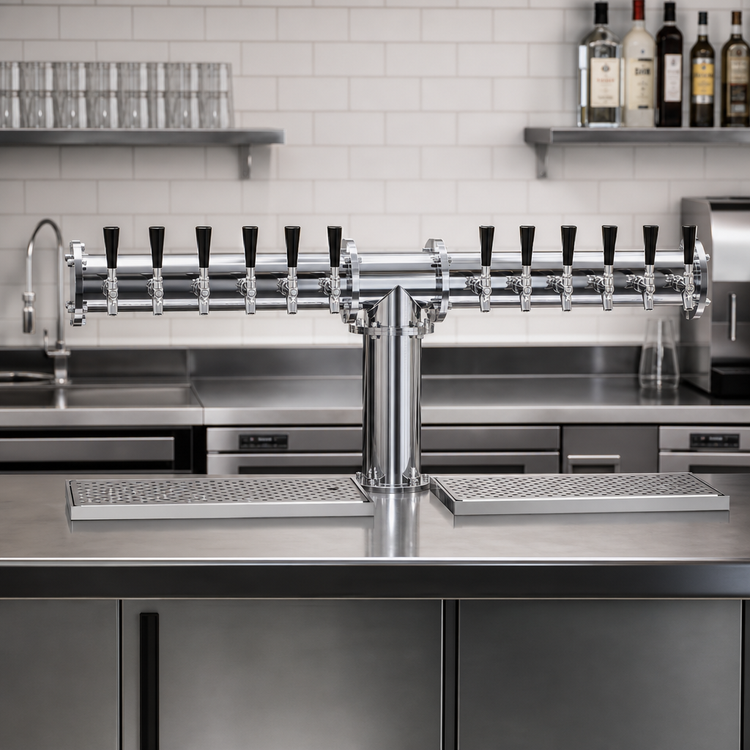 Product image #2 for Glastender Pipe Tee Draft Dispensing Tower, 12 Faucets, Countertop, Glycol-Cooled