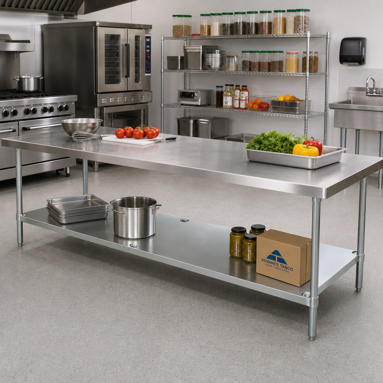 Product image #2 for Advance Tabco Galvanized Work Table Undershelf for 132"W x 36"D Tables