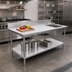 Thumbnail image #2 for 60-Inch x 30-Inch 18-Gauge Stainless Steel Work Table with Right-Side Prep Sink and Undershelf