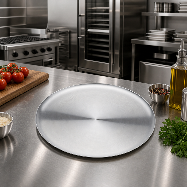 Product image #3 for 16-Inch Round Stainless Steel Plate, Satin Finish