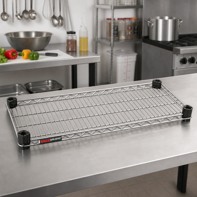 Product image #2 for Eagle Group Quad-Adjust QuadTruss Reverse Mat Wire Shelf, 36 x 24 Inches, Stainless Steel