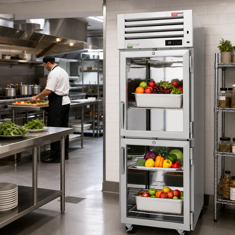 Product image #2 for Turbo Air PRO Series One-Section Glass Half-Door Reach-In Refrigerator, Top-Mount, 25.73 Cu. Ft., R-290