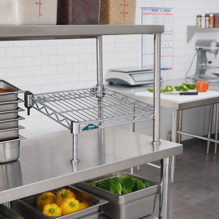 Product image #2 for Metro Super Adjustable Super Erecta 24 Inch W x 21 Inch D Wire Shelf, Stainless Steel Finish