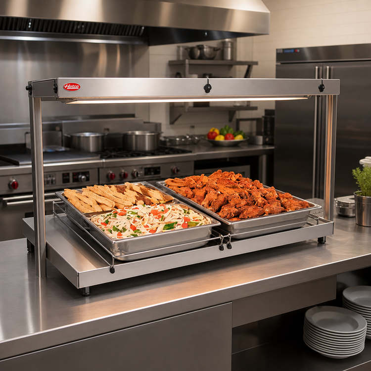 Product image #2 for Hatco Glo-Ray 54-Inch Wide Free-Standing Heated Shelf, 19.5-Inch Deep, Stainless Steel Top, Aluminum Base