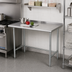 Thumbnail image #2 for Advance Tabco Special Value Series Open Base Stainless Steel Work Table with 1-1/2-Inch Rear Backsplash, 48 x 24 Inches