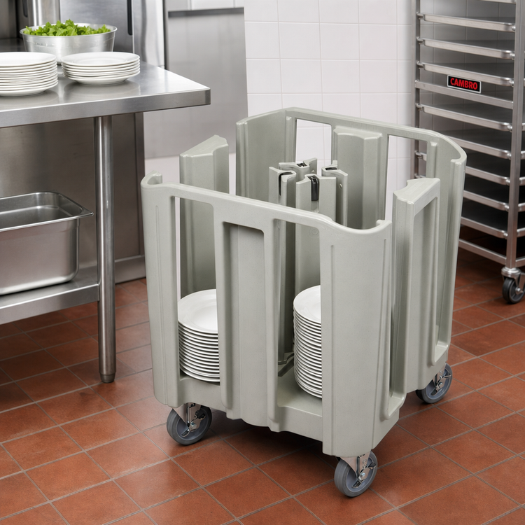 Product image #3 for Cambro S-Series Compact Adjustable 4-Tower Dish Caddy Dolly for 9-Inch to 12-Inch Round Plates
