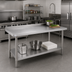 Thumbnail image #2 for Heavy Duty 18/430 Stainless Steel Work Table with 2-Inch Backsplash, 84 x 24 Inches