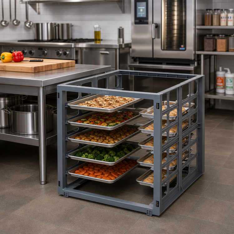 Product image #3 for Cambro Ultimate Single Shelf Sheet Pan Rack for 24-Inch Deep Camshelving, 6 Full-Size / 12 Half-Size Pan Capacity
