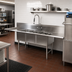 Thumbnail image #2 for John Boos Straight Stainless Steel 3-Compartment Dishtable/Pot Sink with 2 Drainboards and Right-Side Dish Machine Attachment