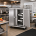 Thumbnail image #2 for Mobile 2-Door Heated Holding Cabinet / Food Transport Cart, 21 Pan Capacity, Stainless Steel, 120V