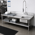 Thumbnail image #2 for 92-Inch Right-to-Left Soiled Dishtable with 20 x 20 Pre-Rinse Sink and 9-Inch Backsplash