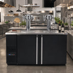 Thumbnail image #2 for Micro Matic USA Pro-Line MDD58W-E-D Dual-Temperature Wine Cooler Dispenser, 2-Section, Self-Contained Refrigeration, 8 1/6 Barrel Keg Capacity