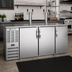 Thumbnail image #2 for Beverage-Air 72-Inch Shallow-Depth Draft Beer Cooler with 3 Solid Doors and Dual Faucet Towers