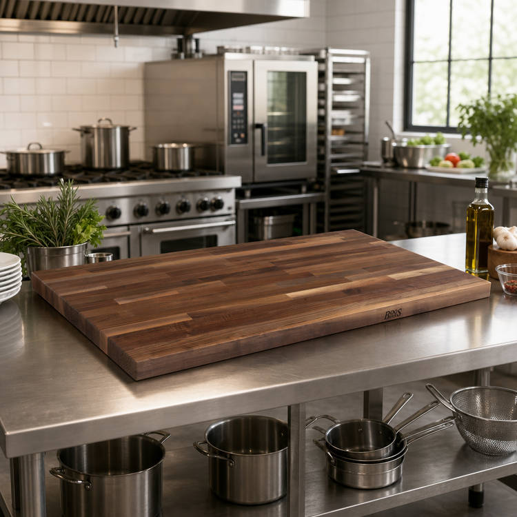Product image #2 for John Boos Boos Block American Black Walnut Blended Rails Edge Grain Kitchen Countertop, 60 x 30 x 1-1/2 Inch, Varnique Finish
