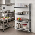 Thumbnail image #2 for Cambro Camshelving® Elements EXA183064V4480 Stationary Add-On Polymer Shelving Unit, 18 x 30 x 64 in, 4-Tier Vented, Speckled Gray