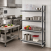 Thumbnail image #2 for Cambro Camshelving Elements XTRA Stationary Add-On Polymer Shelving Unit, 18 x 30 x 64 Inches, 4-Tier Vented, Speckled Gray
