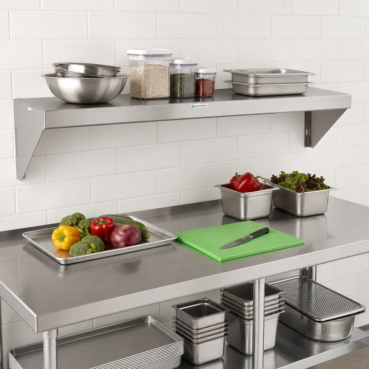 Product image #2 for Advance Tabco Special Value Series 60-Inch Wall-Mounted Stainless Steel Shelf