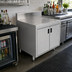 Thumbnail image #2 for Advance Tabco Prestige Supreme Stainless Steel Underbar Drainboard Cabinet with Removable Hinged Doors