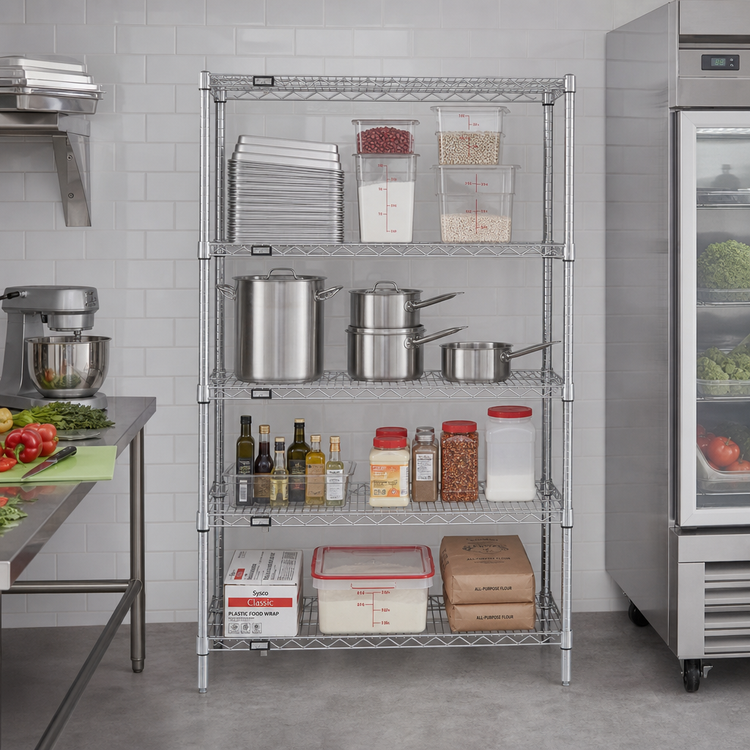 Product image #2 for Quantum 42-Inch Wide x 12-Inch Deep x 86-Inch High Stationary Wire Shelving Starter Kit